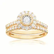 9ct Yellow Gold Round Brilliant Cut with 3/4 CARAT tw of Diamonds Ring