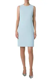 Akris Virgin Wool Crepe Sheath Dress in Stone Blue at Nordstrom, Size 4