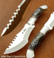 Adam Shaw's CUSTOM FULL TANG SURVIVAL BUSHCRAFT TRACKER KNIFE EXOTIC WOOD HANDLE