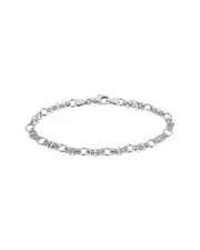 Italian Silver Circles & Mesh Link Bracelet