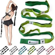 METEOR Stretching Strap, Leg Stretcher, Stretch Belt - Non-Elastic Multi-Loop Strap, Yoga Strap with Carry Bag- For Yoga, Physical Therapy, Flexibility Training