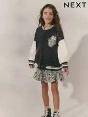Black/White Rolling Stones Varsity Embroidered Jacket (3-16yrs) (AU7603) | $63 - $77