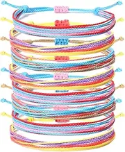 [Stealth stone] 8 Pieces String Ankle Bracelets for Teen Girls Aesthetic Waterproof Handmade Wrap Friendship Braided Bracelet for Women Men