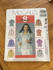 McCALL'S 3610 MISSES FRONT BUTTON SHIRTS &TOPS 8 GREAT LOOKS PATTERN 16-22 New
