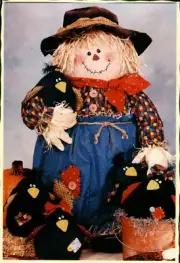 Big Clem N Crows Doll Soft Sculpture Pattern Scarecrow Whimsical Crows