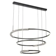 Brera Contemporary Pendant Hanging Lamp Light Metal Aluminium Crystal Silicon Black Sand