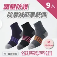 在飛比找momo購物網優惠-【S.Motus除臭襪】MIT 9雙 足弓減壓運動長襪(除臭