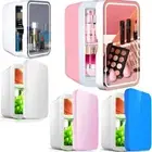 8L Mini Fridge Portable Beauty Skincare LED Mirror Small Refrigerator Cooler