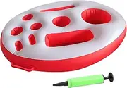 Inflatable Drink Holder - 9 Holes Drink Pool Float - Foldable Tray with Pump Large Beverage Organizer for Deck Beach Family Birthday Swimming Picnic Travel Hot Tubs Outdoor Poolside