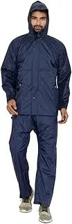 [The Clownfish] ankle length Rain Coat for Men Waterproof for Bike Raincoat for Men with Hood Nylon Material. Set of Top and Bottom.