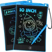 2 Pack LCD Writing Tablet with Anti-Lost Stylus, 10In Erasable Doodle Board Colo