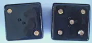 Clayworks Black Dice Ceramic Salt and Pepper Shakers NEW