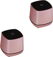 [CAXUSD] 2pcs Rose Gold Computer Speakers Portable Desktop Mini Speaker Volume Control Bass Sound for Music Player