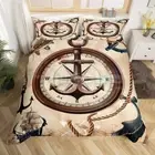 Duvet Cover Compass Anchor Full Comforter Cover for Kids Boys Girls Ocean