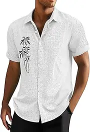 [Generic] Tshirt Men Gym Long Shirt Dresses for Plain Black T Mens Short Sleeve Hawaiian Shirts Men's Jumper Golf White High Neck Funny Fishing Button Down Collar