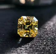 Beautiful High Clarity Lab Grown Diamond Asscher Cut 3Ct Yellow Color & VVS1 Gem