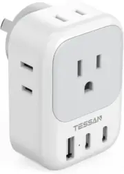 TESSAN Australia New Zealand Power Adapter, Type I Plug Adaptor with 4