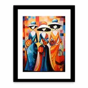Three Lady With Purse Modern Art Framed print Art Poster