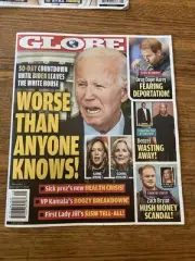 Globe Magazine Joe Biden Prince Harry Denzel Washington Zach Bryan 2024