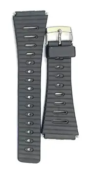 18mm Flex-On Black Sportstrap Waterproof Watch Band With Stainless Steel Buckle