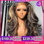 1B27 Highlight Colored Wig 13x6 HD Lace Frontal Human Hair Wig 34inch Body Wave