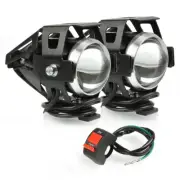 1pair 125W 3000LMW Moto U5 Headlight LED Fog Lamps Sport light + Switch BLACK