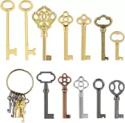12PCS Hollow Barrel Skeleton Key Universal Replacement Generic Skeleton Vintage
