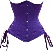 [Corsets Island] Double Steel Boned Side Laced Underbust Waist Training Corset Hourglass Heavy Duty Women's Cotton Corset