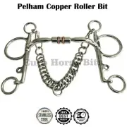 Pelham Bit Comfort Barrel Copper Roller Mouth Curbchain Snaffle Horse Riding Bit
