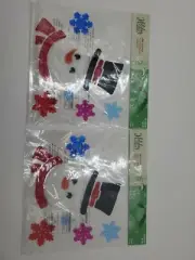 Holiday Living Christmas Gel Clings Winter Snowmen Head set of 2