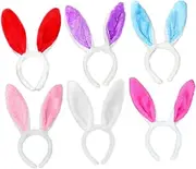 Vaguelly 6pcs Bunny Ear Headband Outfits Rabbit Bows for Bunny Nose Hair Accessories Headband Bulk Headbands Rabbit Ears Easter Bunny Headband Tail Plush