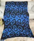 Mudcloth Bogolan Rokia Blue Handmade Textile Bedsheet Mali Segou Throw Blanket