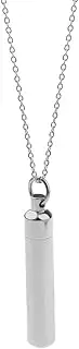 [Dolity] Capsule Pendant Necklace Silver Stainless Steel Cremation Urn Jewelry Ashes
