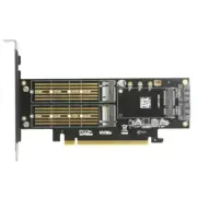 M.2 NVMe SSD NGFF to PCIE 3.0 X16 Adapter M Key B Key mSATA 3 in 1 Converter