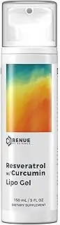 RENUE BY SCIENCE Resveratrol with Curcumin (Liposomal Gel) for Increased Absorption – Supports Healthy Aging, Cellular Energy Production, and Longevity – 150 mL
