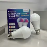 Caupureye Matter A19 Smart WiFi LightBulbs