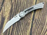 SixLeaf Folding Knife D2 Blade Titanium+DaMaG10 Handle Pocket Knife SL-77