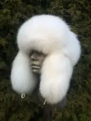 Arctic Fox Fur Full Hat Ushanka Aviator Trapper Saga Furs