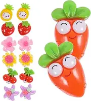 WESIEVYA 7 Pairs Kids Clip Earrings Flower Ear Decor Non-piercing Girls Earring Flat Back Fashion Jewelry for Girls