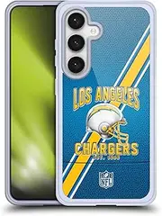 Head Case Designs Officially Licensed NFL Football Stripes Los Angeles Chargers Logo Art Soft Gel Case Compatible with Samsung Galaxy S24 5G