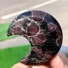 53G Natural Fireworks Red Garnet sphere Quartz Crystal moon-shaped healing