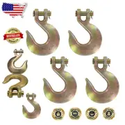 Durable 1/2 Inch Clevis Hooks with Zinc Finish for Tough Load Binding, 4-Pack