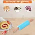 1 Set Dough Pad Wooden Handle Wide Application Kneading Dough Pad with Rolling