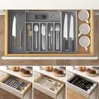 Cutlery Drawer Organiser, Expandable Utensil Tray for Kitchen, Adjustable ES