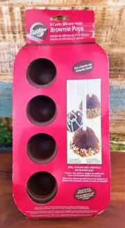 Wilton Silicone Brownie Pops 8 Cavity Mold Pan Cake Bite Size Party Bakeware NOS