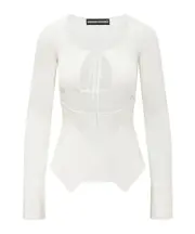 asymmetrical hollowed-out jacket M White