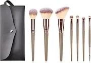 Makeup Brushes, 7pcs Make Up Brush Set Professional Foundation Powder Concealer Blush Eyeshadow Eyebrow Brush, with Cosmetics Bag, Travel Makeup Kits, Champagne Gold