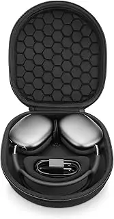 Smart Case for Apple AirPods Max Supports Sleep Mode, Hard Organizer Portable Carry Travel Cover Storage Bag (Black)