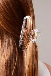 Metallic Claw Clip Intersecting - Size ONE, Women's Hair Accessory