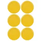 Pyrex 7200-PC 2 Cup Butter Yellow Round Plastic Storage Lid 6PK for Glass Bowl